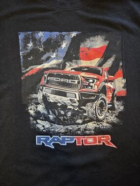 Ford Raptor Graphic T Shirt XL Black American Flag Truck Tee